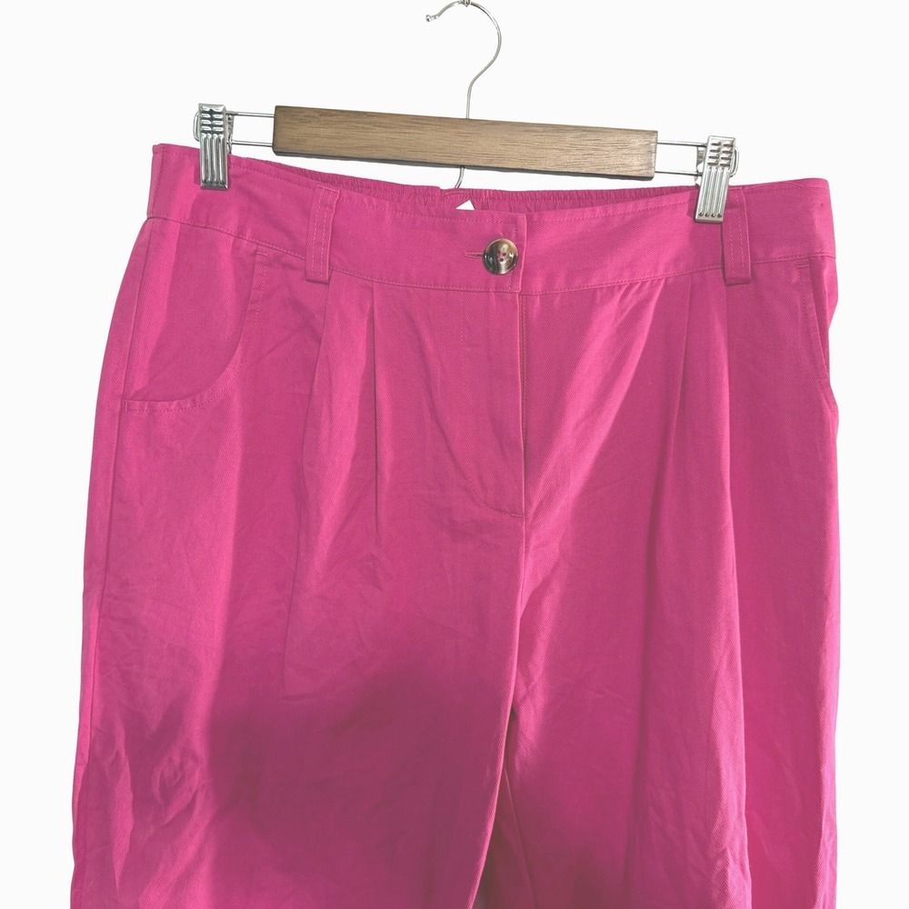 Halara Women Pink High Waisted Pleated Jogger Pants Cotton Size L Regular 780418 - Picture 2 of 7